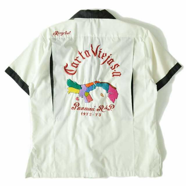 70's イタリアンカラーボーリングシャツ70年代ludigramaパナマ2トーン
