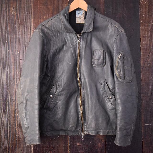 80's FRENCH AIR FORCE グレーレザージャケット 80年代 フランス軍