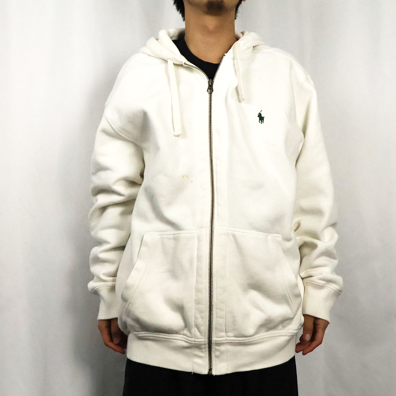 ポロラルフローレン 白 ホワイト フーディー | ビンテージ古着屋Feeet