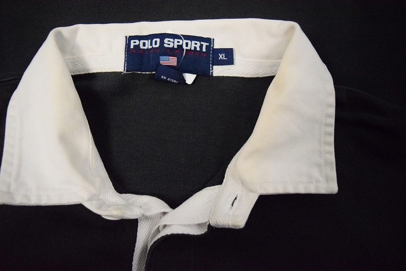 ポロラルフローレン スポーツ ポロスポーツ 90s 90年代 ポロシャツ 黒
