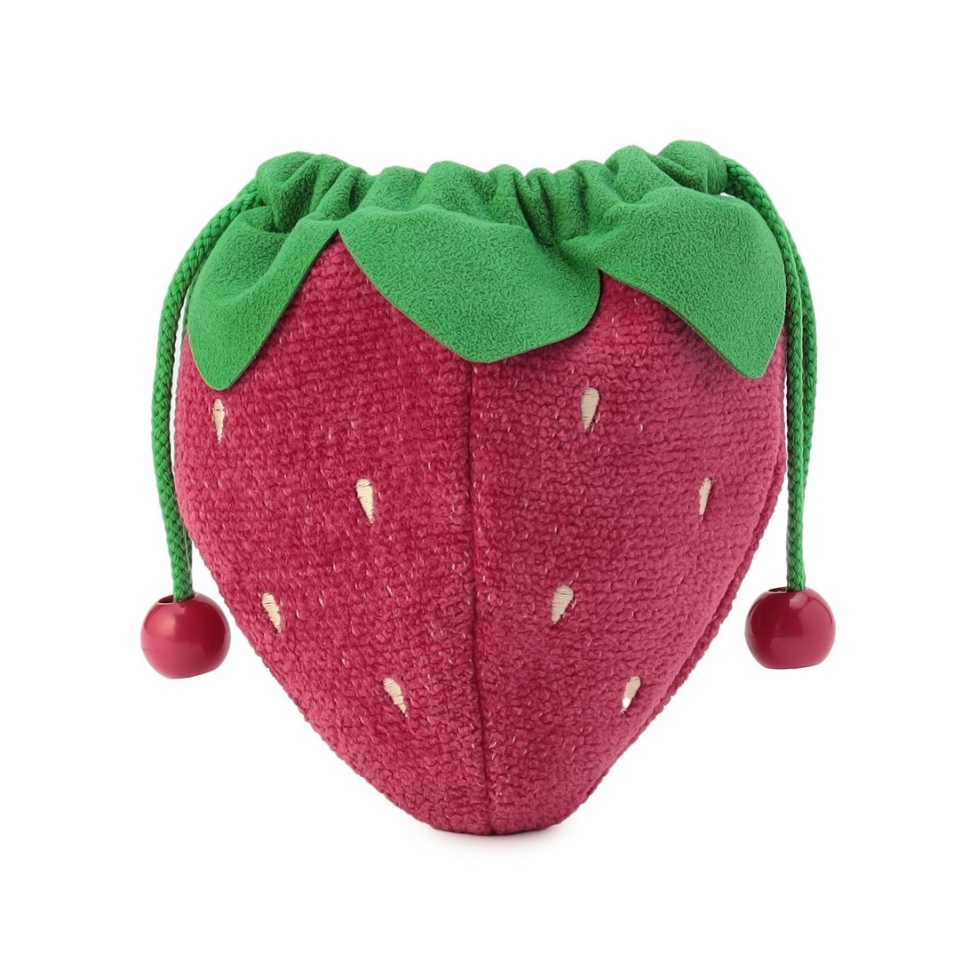 ストロベリードット イチゴ型巾着 L/STD-260094(ライトワイン