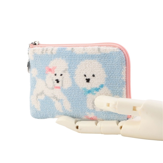 モフモフワンチャン L字ポーチ L/MWC-257362（WEB限定）(ペールブルー
