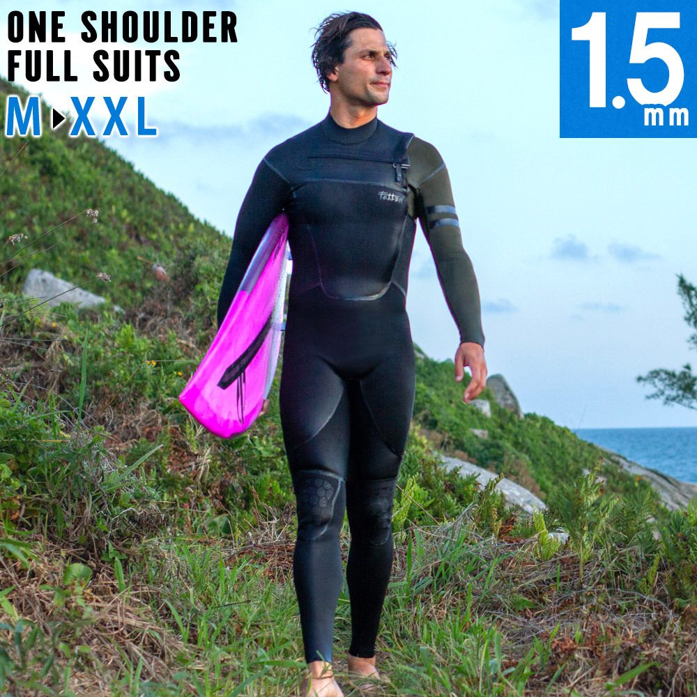 FELLOW メンズ フルスーツ ワンショルダーチェストジップ 1.5mm M～XXL