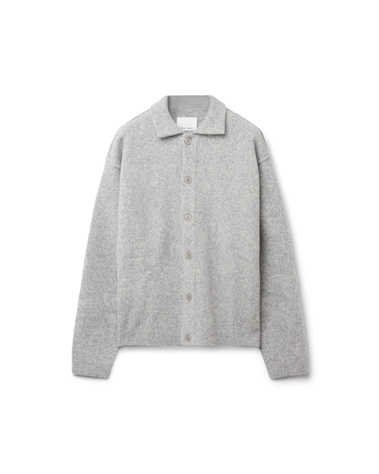 Knit Polo Cardigan - Textured Wool Blend | Final Draft Clo