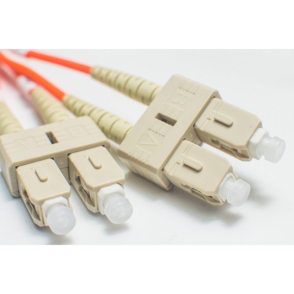 OM1 SC SC Plenum Duplex Fiber Patch Cable 62.5/125 Multimode OFNP MMF