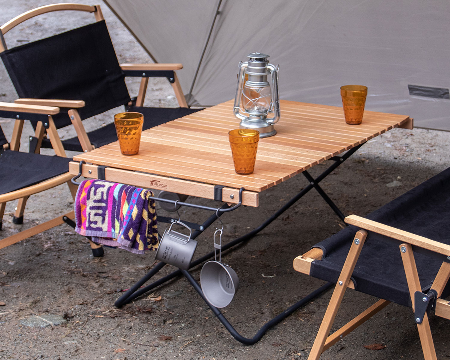 FIELDOOR（フィールドア） | ウッドロールトップテーブル スチールレッグ