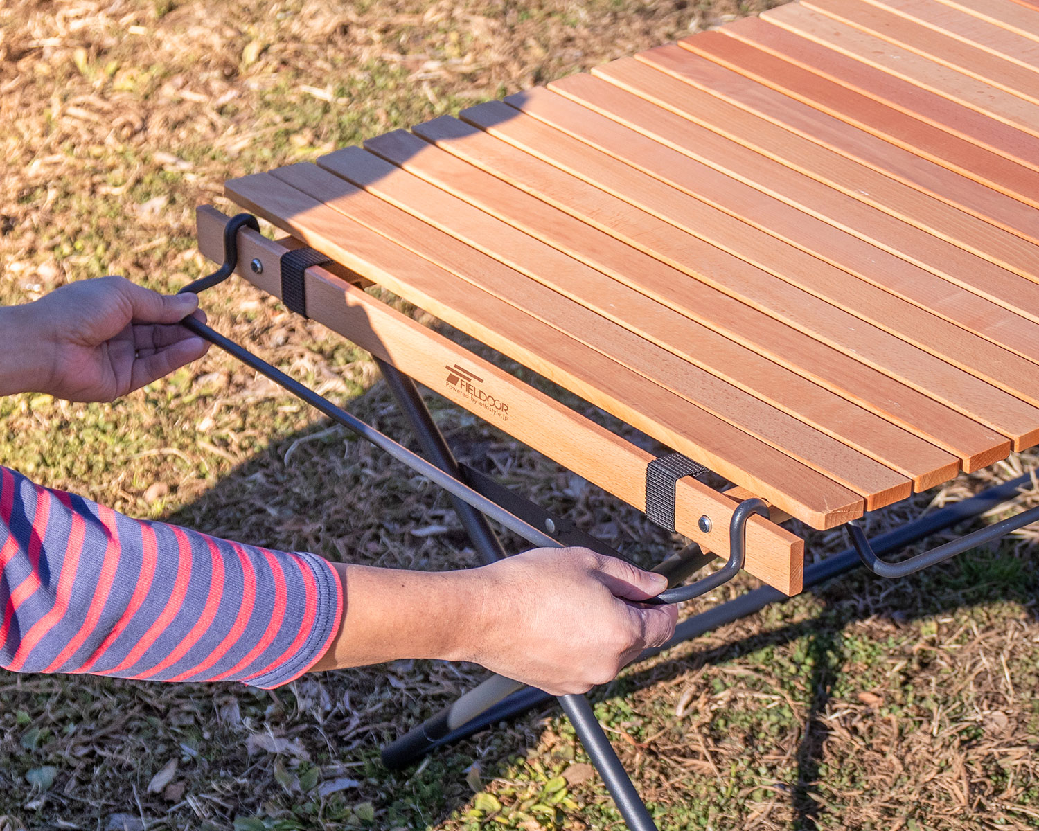 FIELDOOR（フィールドア） | ウッドロールトップテーブル スチールレッグ