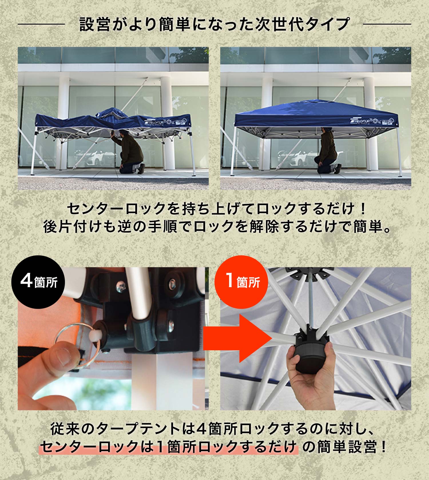 FIELDOOR（フィールドア） | タープテント強化版 センターロック