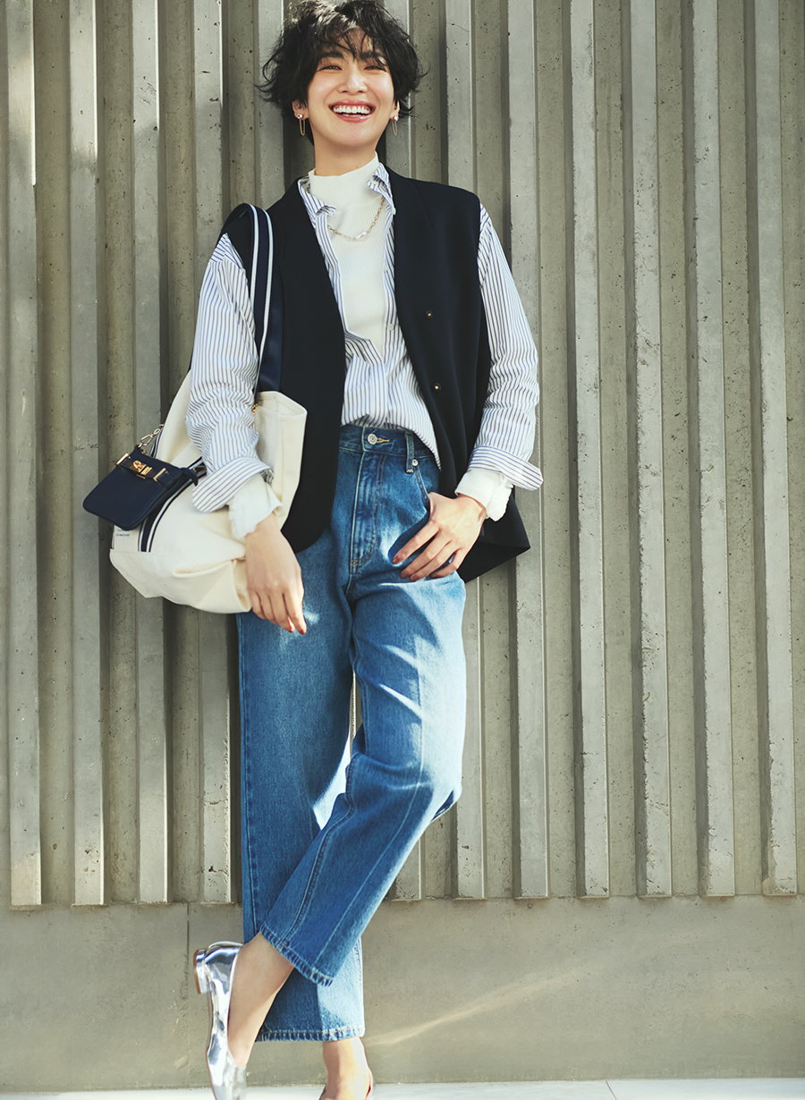 新品 JULYNINE グレー デニムパンツ BASICデニム ジュライナイン 2025