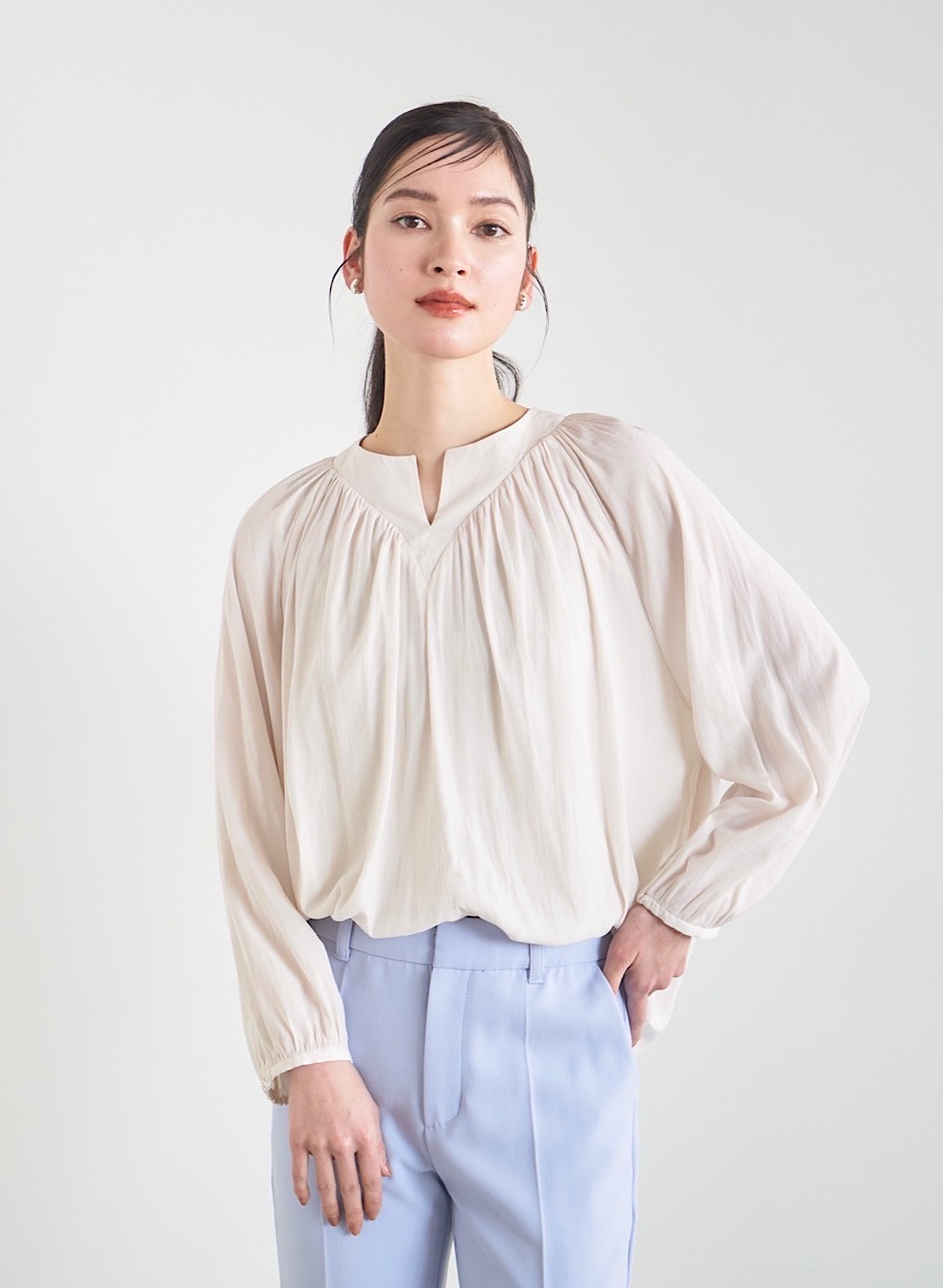 割繊ギャザーブラウス/セットアップ可｜LOUNIE（ルーニィ）公式サイト