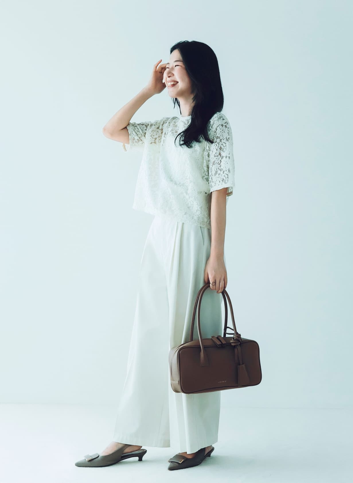 EC限定色/佐藤佳菜子さんコラボ】クロップドレースブラウス｜LOUNIE