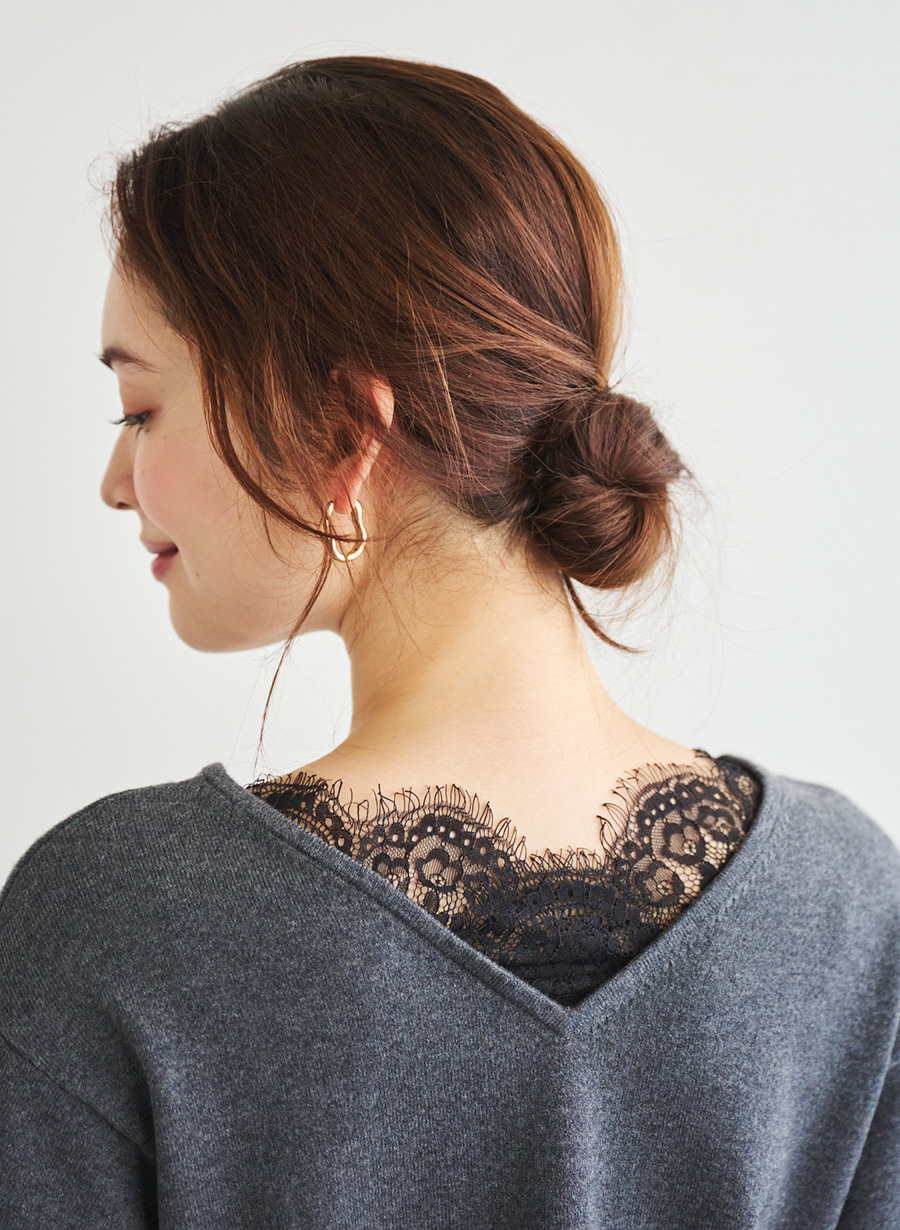 レース付きニットプルオーバー｜LOUNIE（ルーニィ）公式サイト／公式