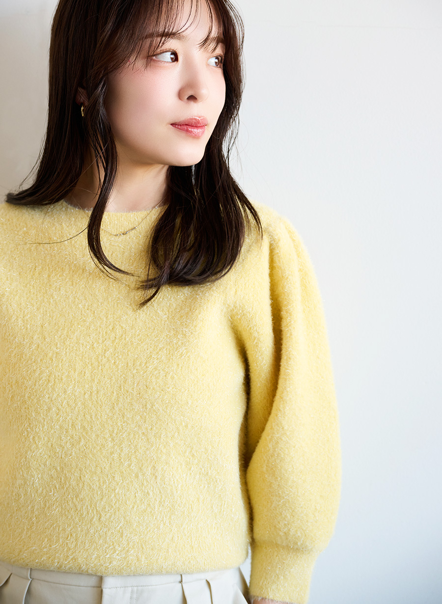 フェザーギャザースリーブニットプルオーバー｜LOUNIE（ルーニィ）公式