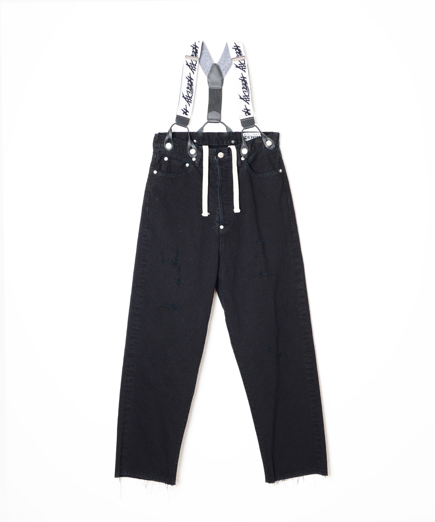 DAMAGE DENIM SUSPENDER PANTS（BLACK）｜HOLIDAY（ホリデイ）OFFICIAL