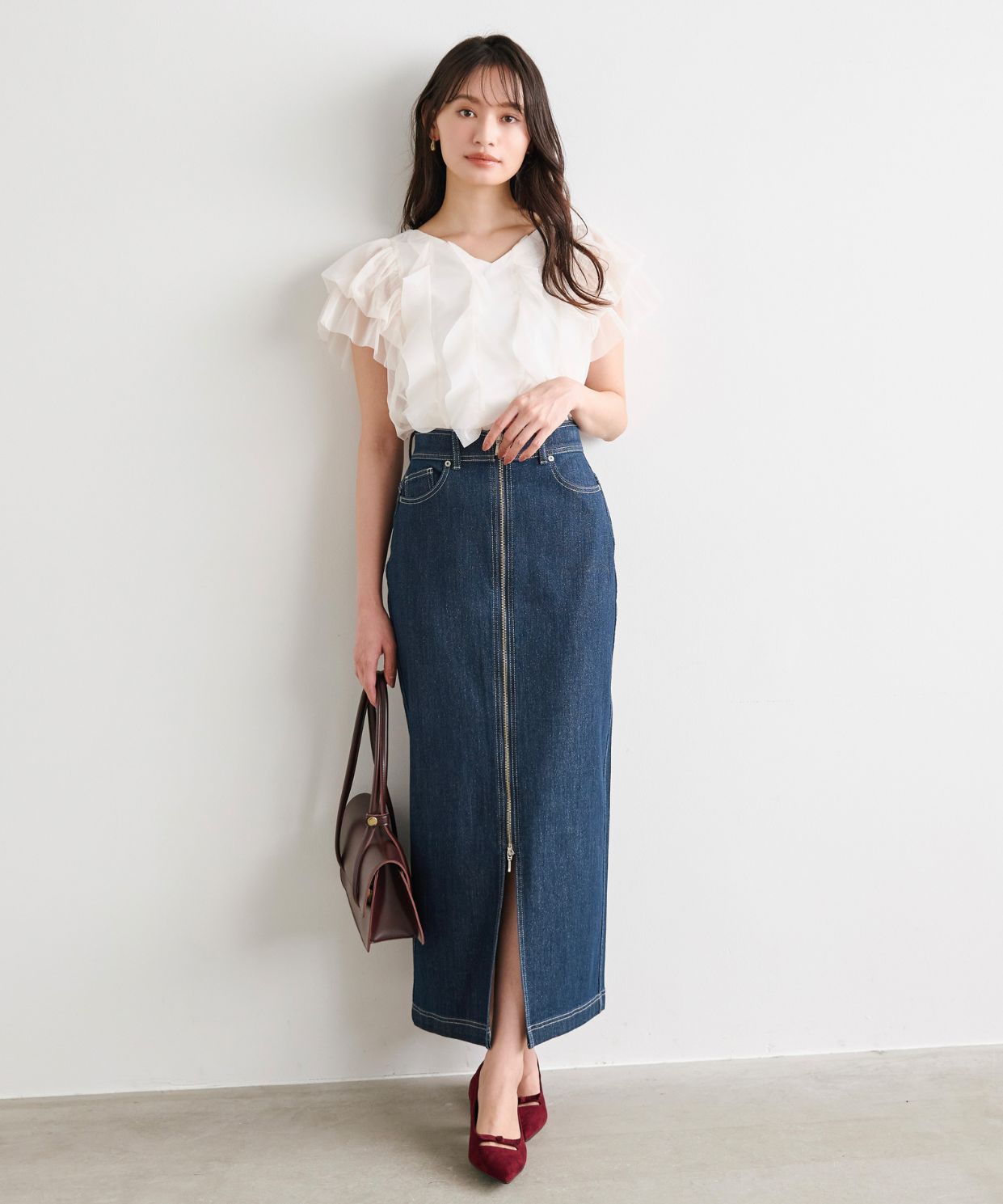 前ZIPデニムタイトスカート｜Stola.（ストラ）公式通販サイト