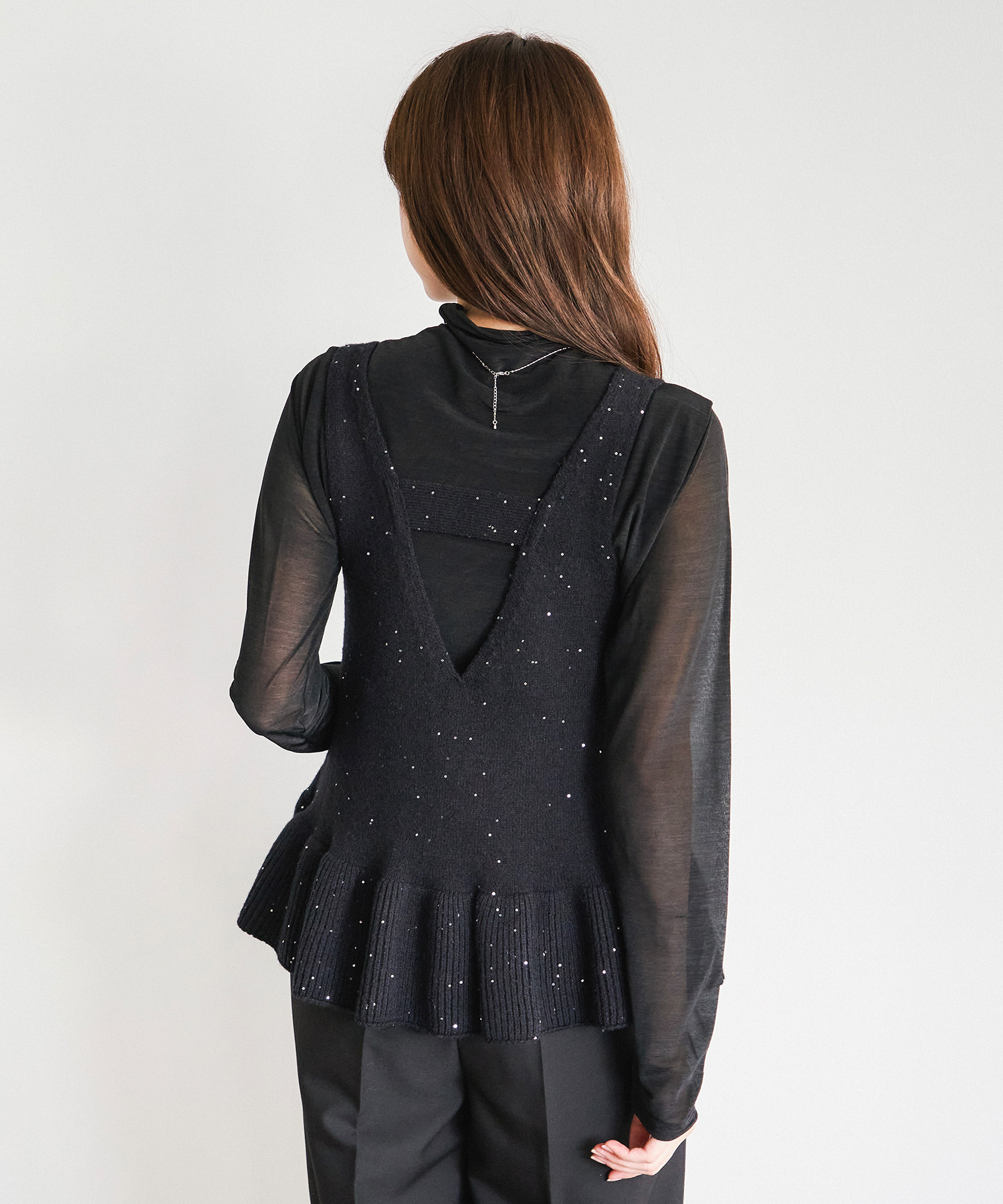 スパンコールペプラムベスト×シアーインナー｜PETAL ONLINE（ペタル