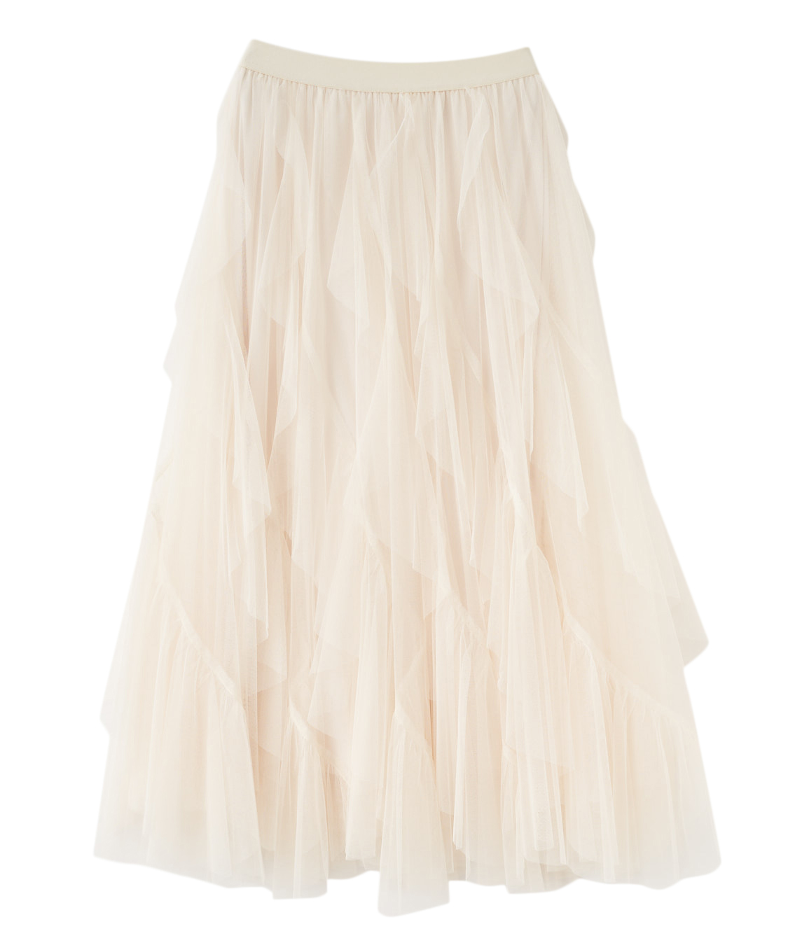 チュールエスカルゴフリルフレアスカート｜PETAL ONLINE（ペタル