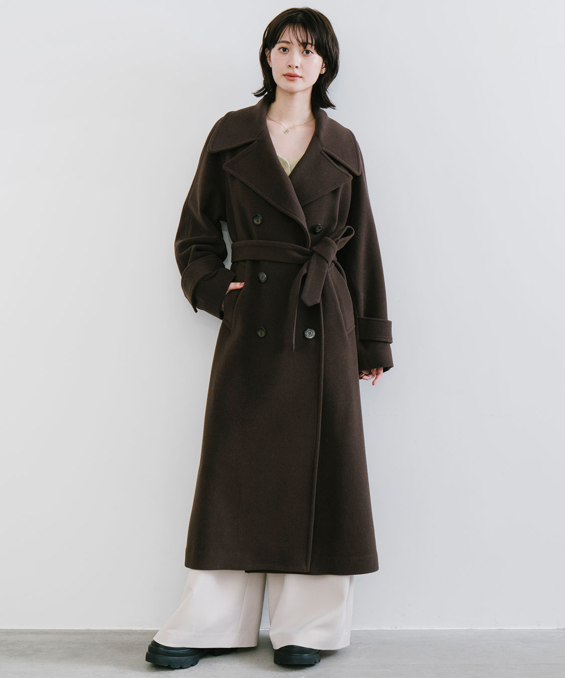 ビッグカラーロングトレンチコート｜PETAL ONLINE（ペタルオンライン）