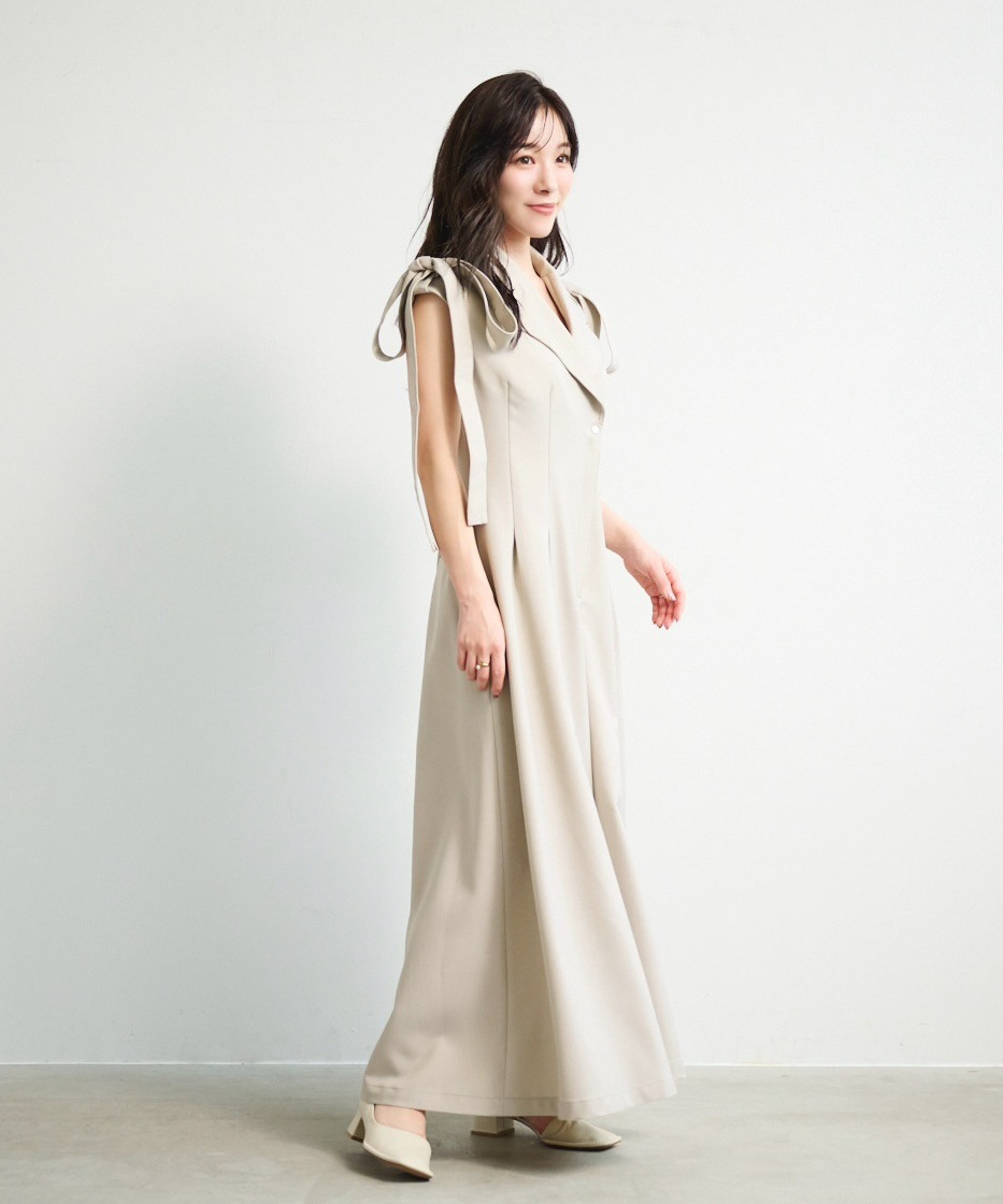 aimeine 肩リボン付きオールインワン 24時間以内発送 aimeine 肩リボン