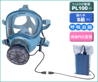 アスベスト対策呼吸用 電動ファン付きマスク BL-700HA-02 (1個) | 建設