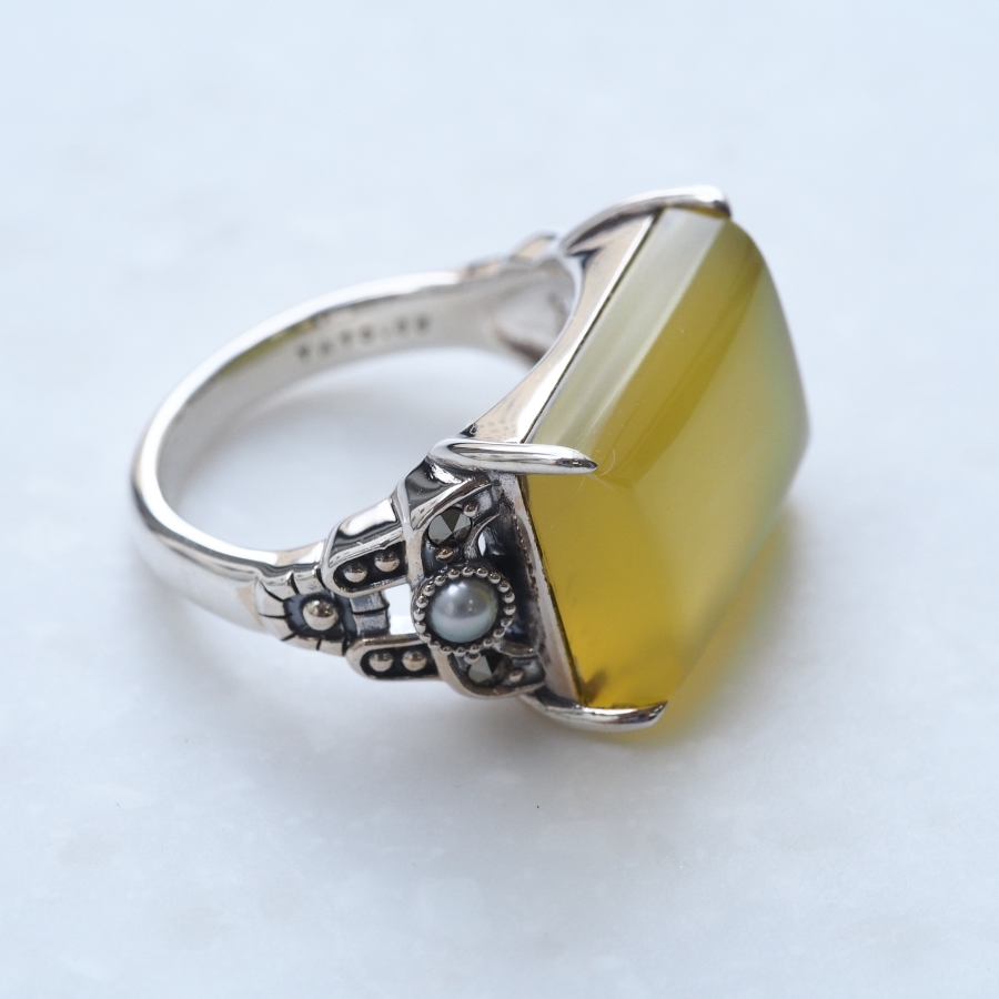 204R0985-YAG】SV イエローアゲート リング | 【碌山】公式 卸専用