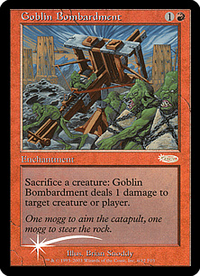Foil】《ゴブリンの砲撃/Goblin Bombardment》(FNM)[DCIマーク] 赤