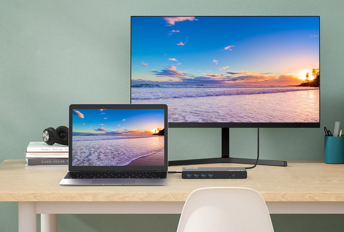 WL-UG69PD6 USB-C Dual 4K Universal Docking Station with Power