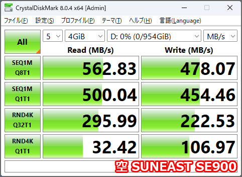 買ってみました。 SUNEAST SE900 内蔵SATA 2.5インチ SSD 1TB Amazon