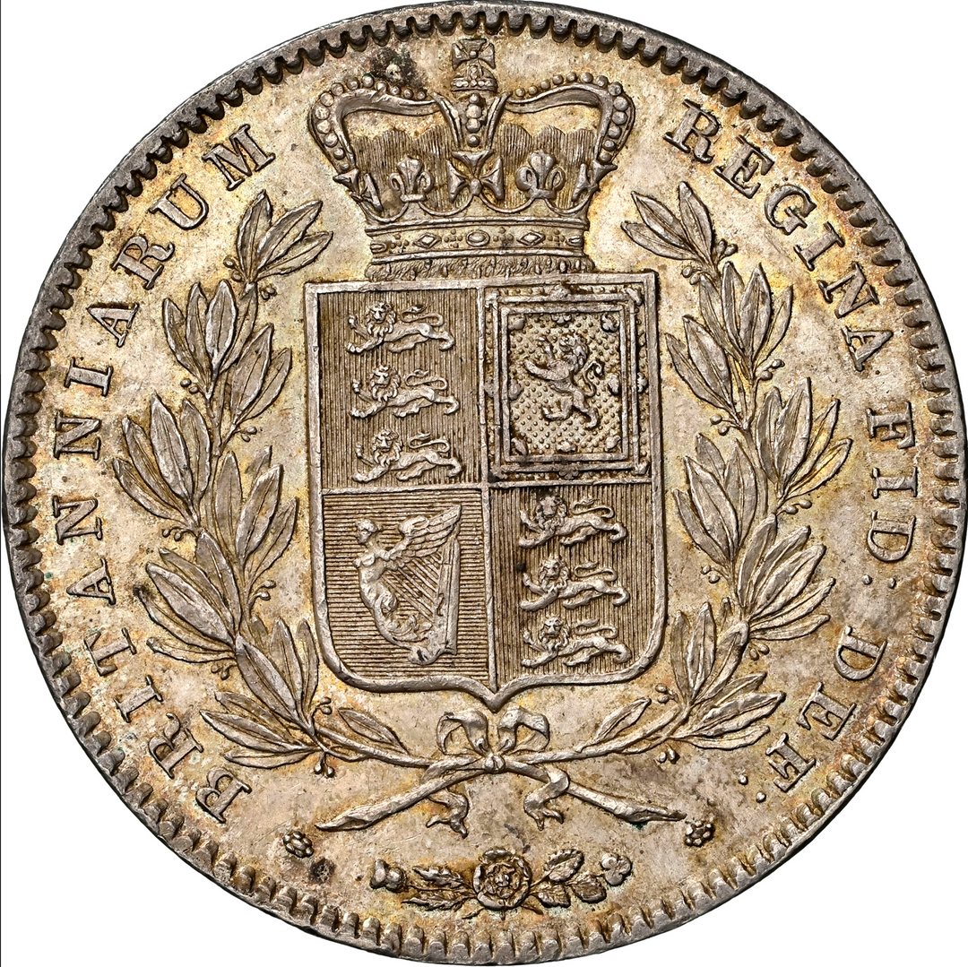 1845年 英国🇬🇧 ヴィクトリア女王 クラウン銀貨 ヤングヘッド NGC