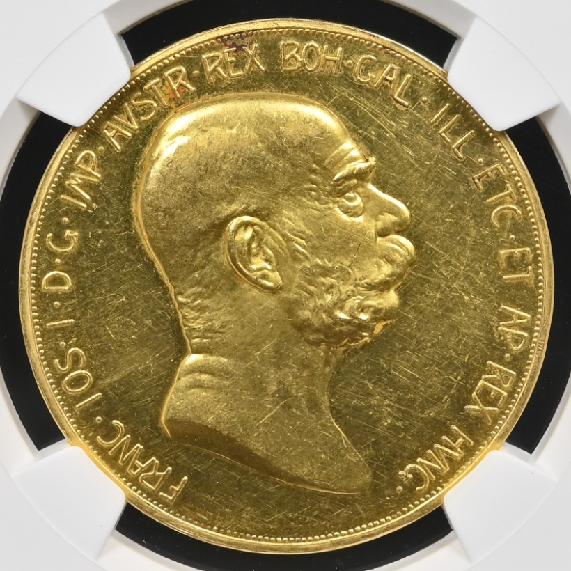 SOLD】1908年 オーストリア🇦🇹 フランツヨーゼフ1世 100コロナ金貨