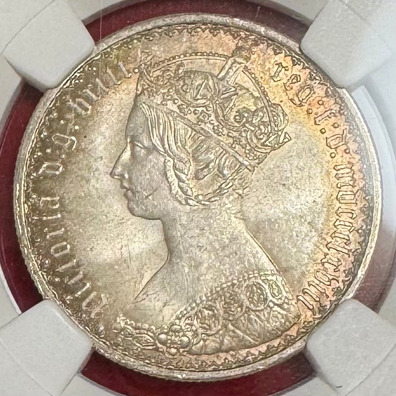 SOLD】1868年 英国🇬🇧 ヴィクトリア女王 ゴシック フローリン銀貨 NGC