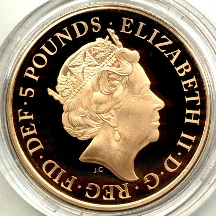 イギリス 2021年 アルフレッド大王 5ポンド金貨 プルーフ – FIRST