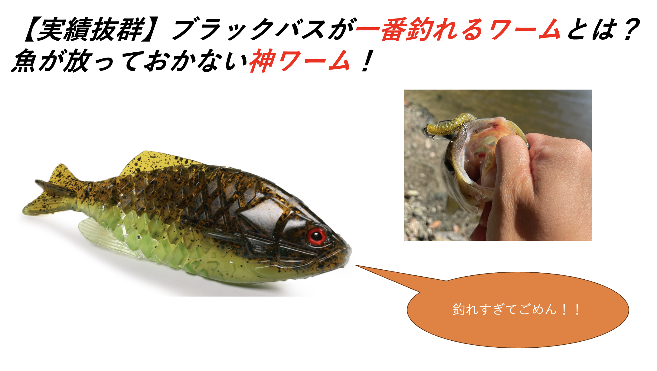 実績抜群】ブラックバスが一番釣れるワームとは？魚が放っておかない神