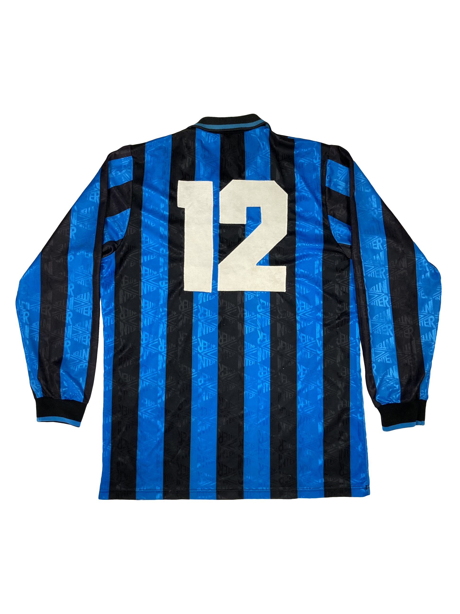 Match worn/issued L/S Inter Milan home shirt 1992-1994 by #12