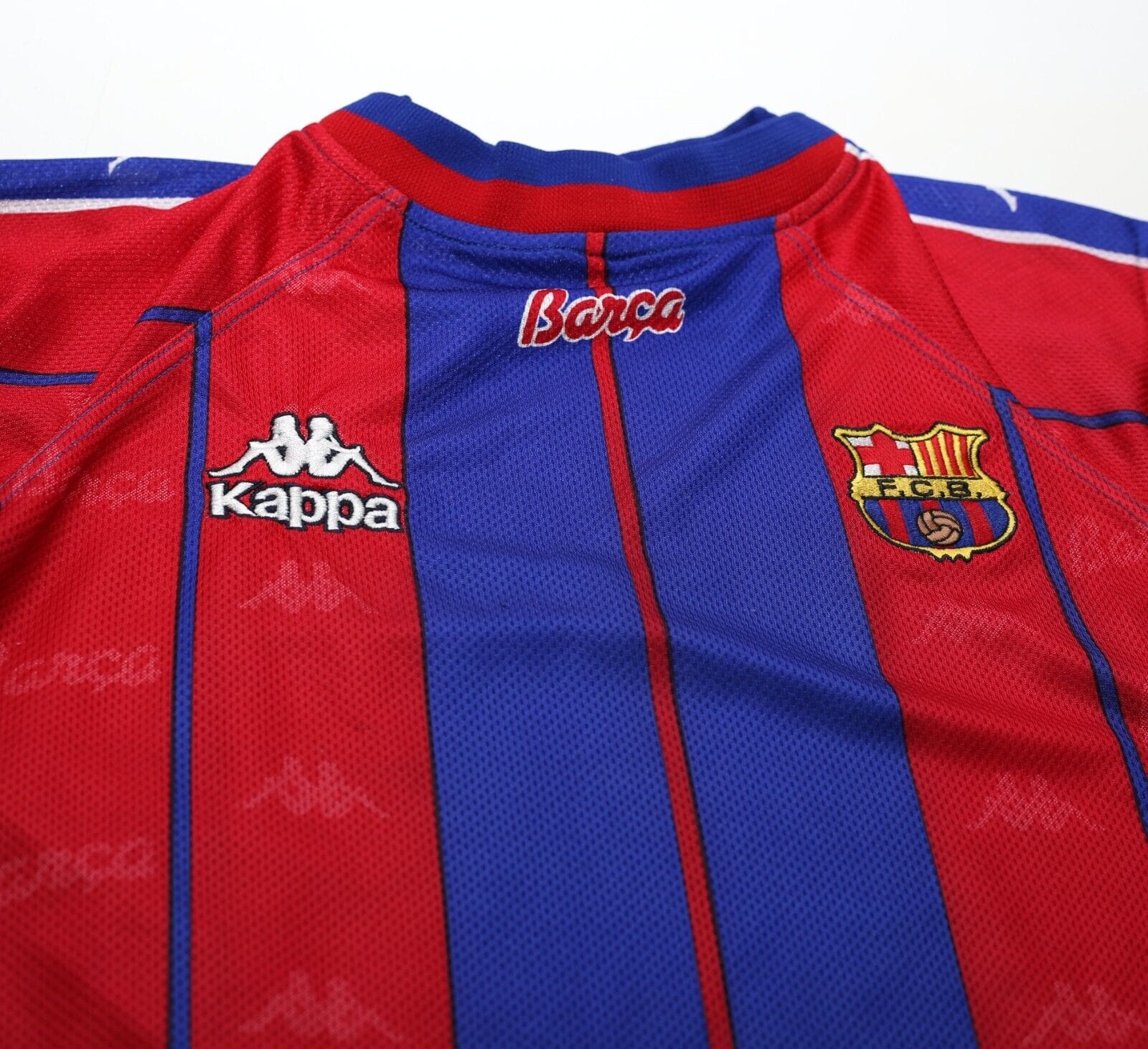 1997/98 BARCELONA Vintage Kappa Home Football Shirt (S) RIVALDO
