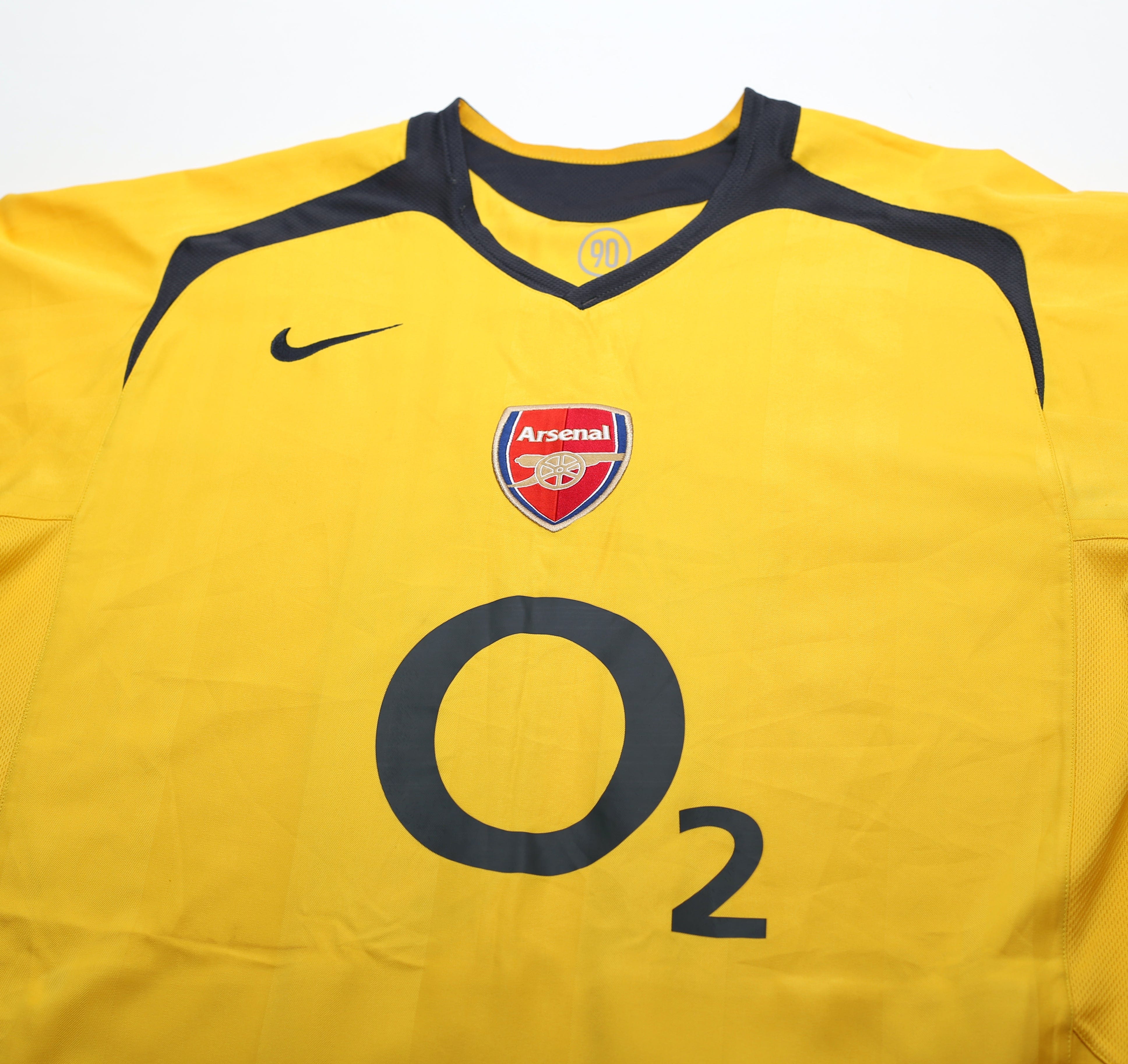 2005/06 Bergkamp #10 Arsenal L/S Away Football Shirt | Size L