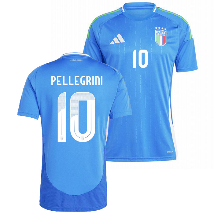 イタリア代表 2024 ホーム 半袖 ユニフォーム No.10 ペッレグリーニ