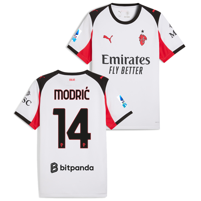 ACミラン 25-26 アウェイ 半袖 ユニフォーム No.14 モドリッチ+セリエA