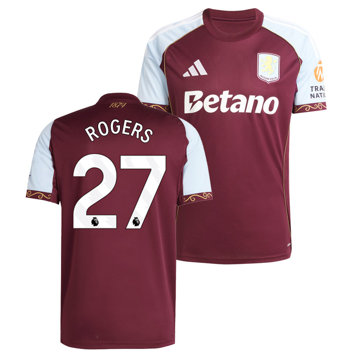 アストンビラ 25-26 ホーム 半袖 ユニフォーム No.27 ロジャース