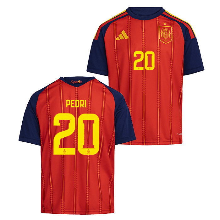 スペイン代表 2026 ホーム 半袖 ユニフォーム ジュニア No.20 ペドリ