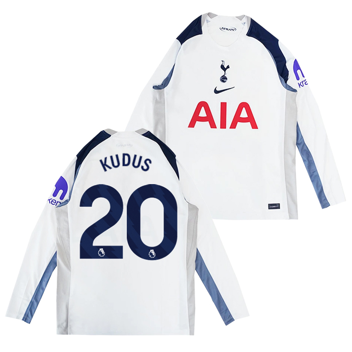 トッテナム 25-26 ホーム 長袖 ユニフォーム No.20 クドゥス【NIKE