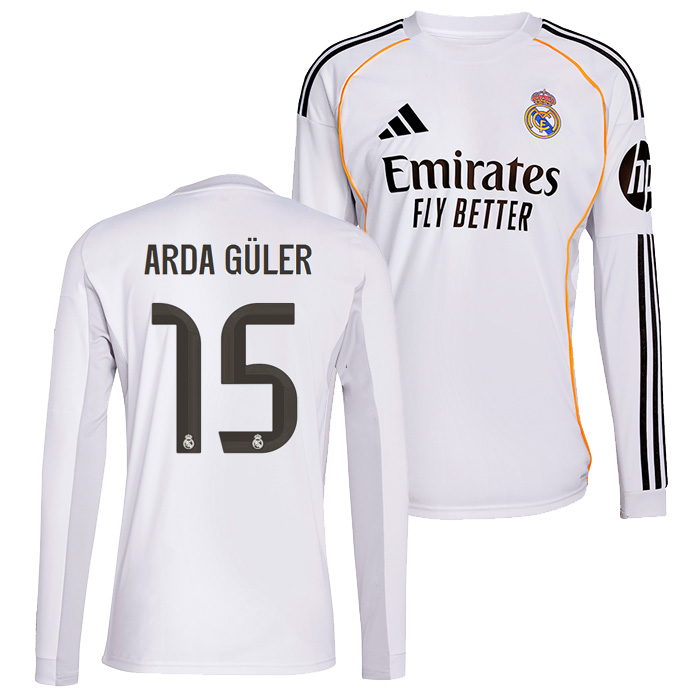 レアルマドリード 25-26 ホーム 長袖 ユニフォーム No.15 アルダ