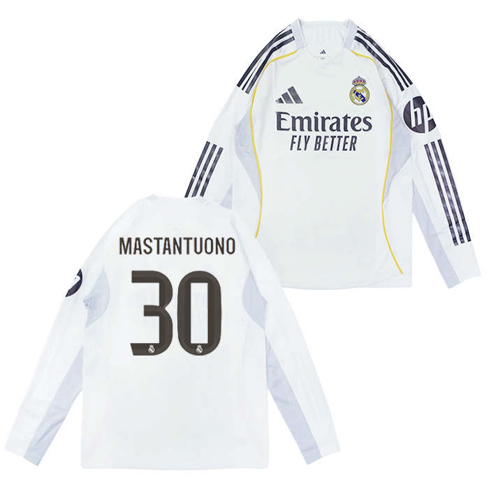 レアルマドリード 25-26 ホーム 長袖 オーセンティック ユニフォーム