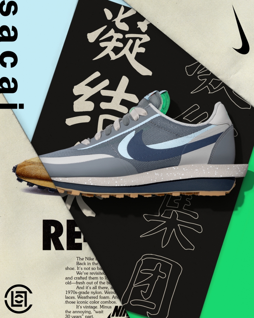 Nike LDWaffle x sacai x CLOT ' Cool Grey' | Draw Now Closed