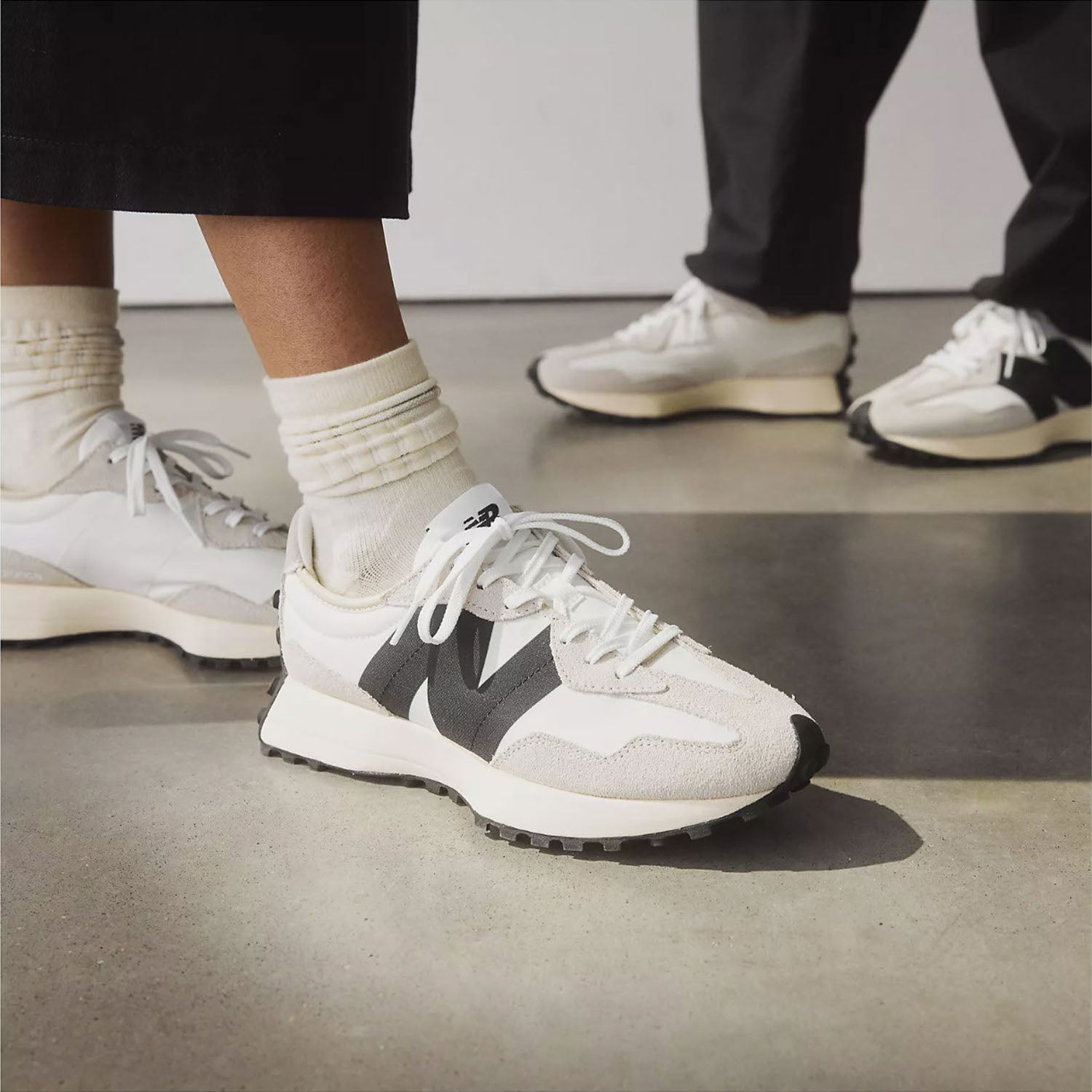 Women's New Balance WS327FE Sea Salt/White/Black Suede – Footwear etc.