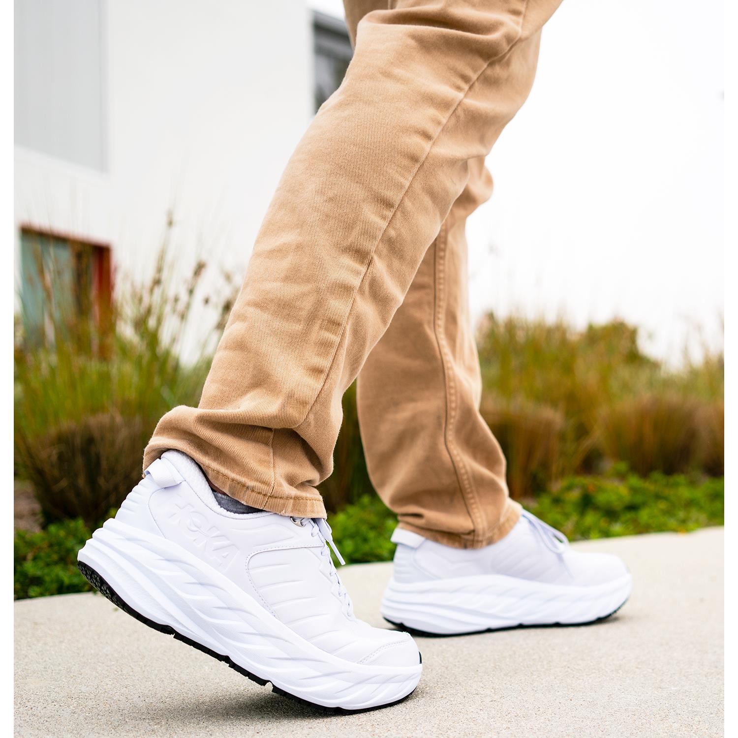 Men's Hoka Bondi SR Black Leather (Neutral Support) – Footwear etc.