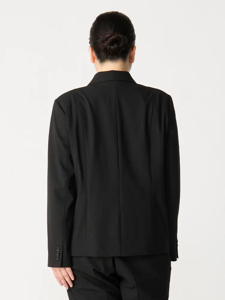 シャドーストライプ】【洗える】スーパーストレッチジャケット