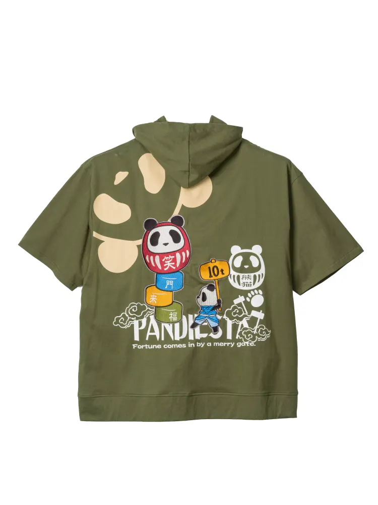 ブラック 【PANDIESTA JAPAN】だるま落としパンダフルジップ半袖