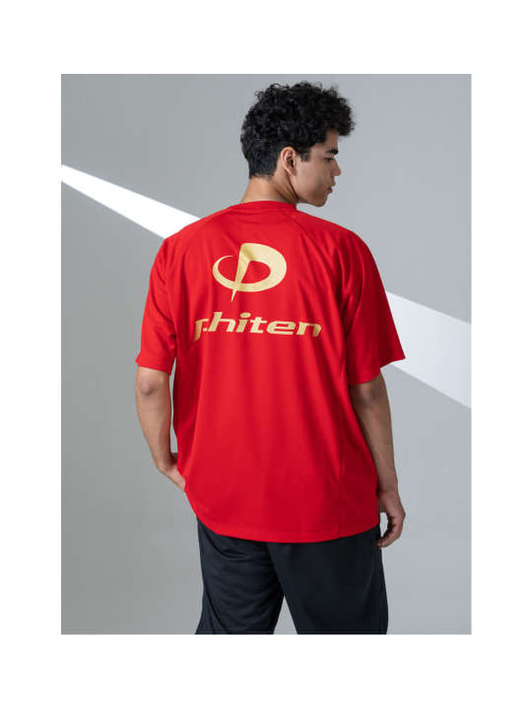 レッド 【Phiten(ファイテン)】RAKUシャツ SPORTS DRYメッシュ半袖T