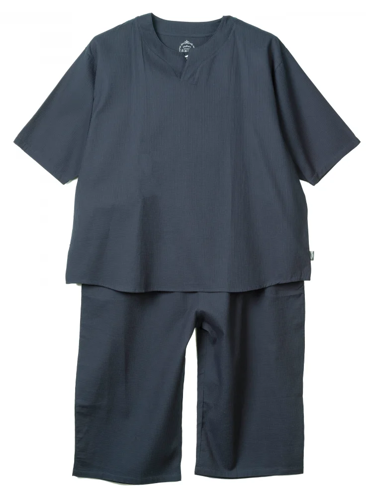 ブラック 5つ星パジャマワッフル織上下セット | フォーエル公式通販